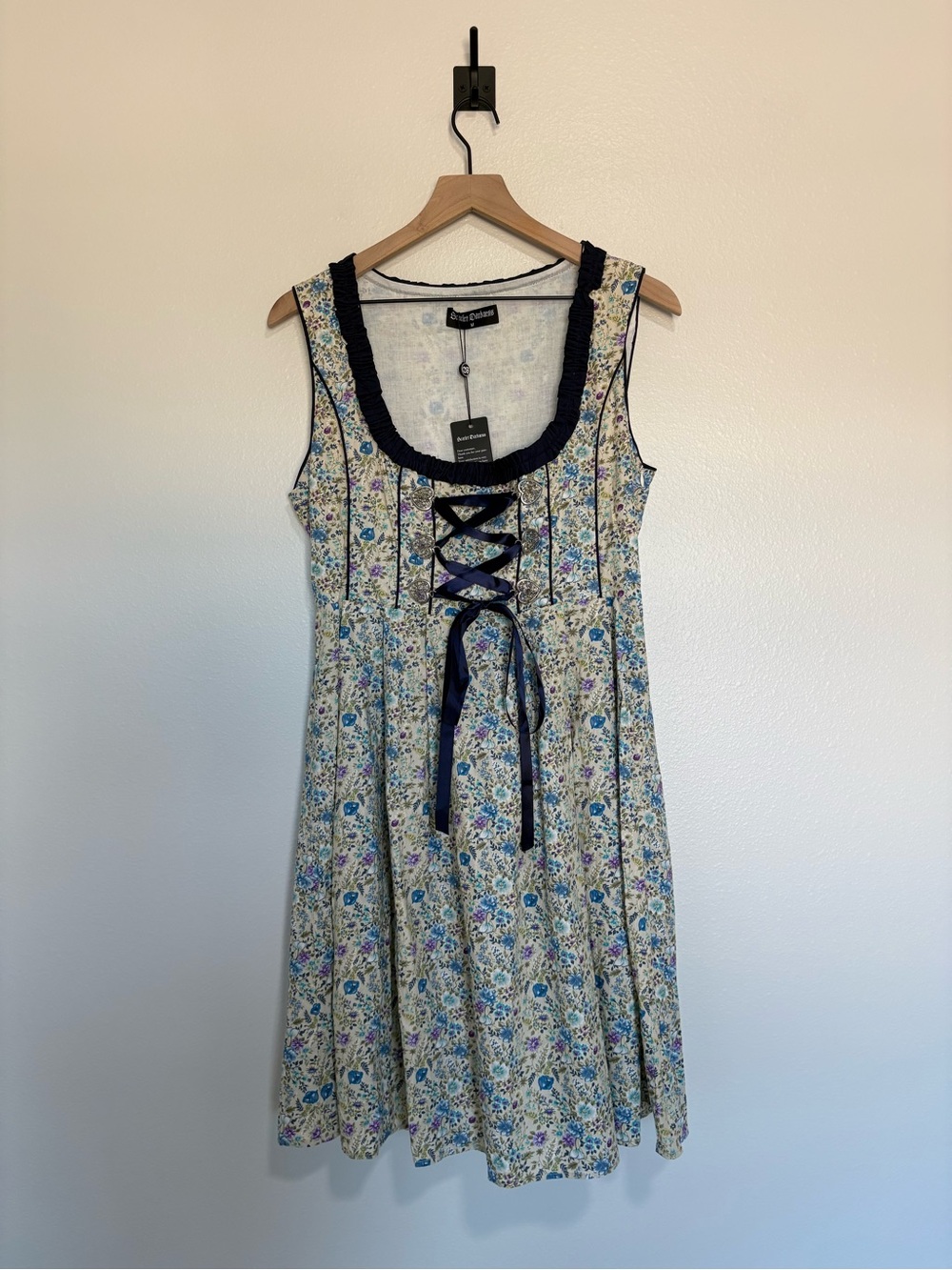 NWT Scarlett Darkness Floral Corset Sleeveless Fit & Flare Mini Dress Medium - Picture 2 of 9